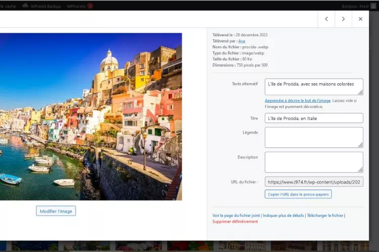 Dans WordPress, balise alt et titre à renseigner