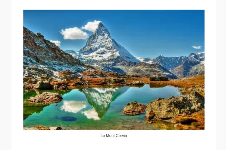 Légende au-dessous d'une image