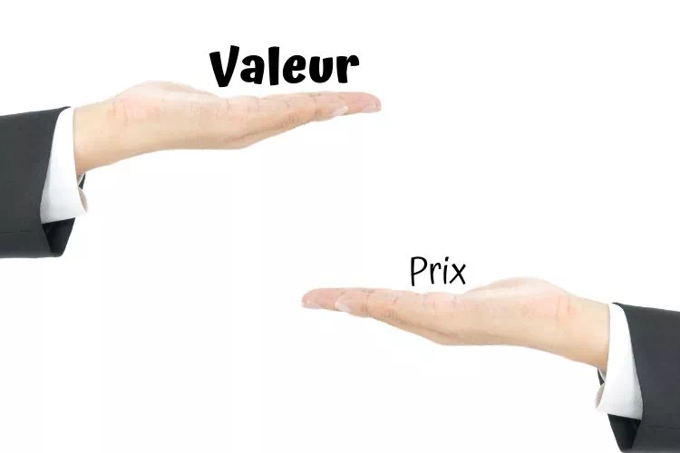 Concept de prix bas et de valeur supérieure au prix