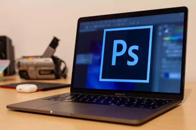 Adobe Photoshop sur un ordinateur