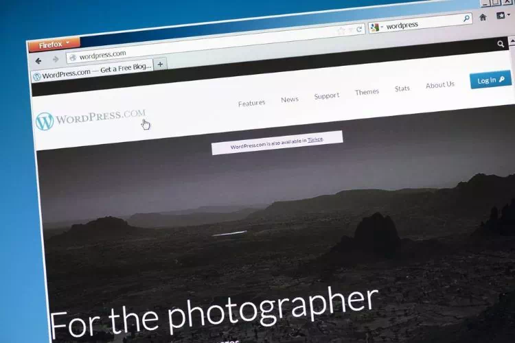 Site sous wordpress.com pour photographes