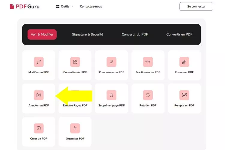 Bouton : Annoter un PDF