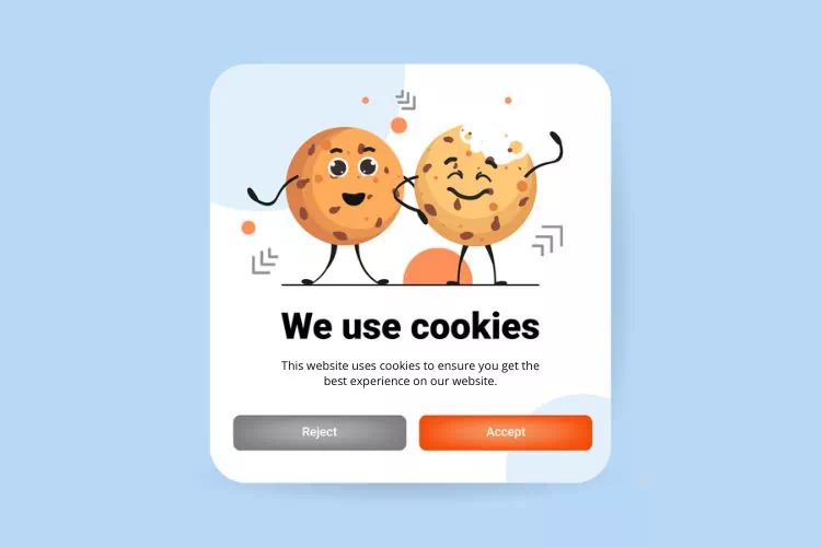 Fenêtre d'un site internet disant qu'il utilise des cookies