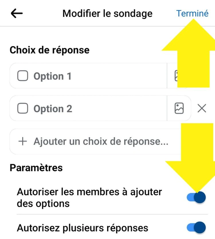 Cocher les deux autorisations puis appuyer sur terminer