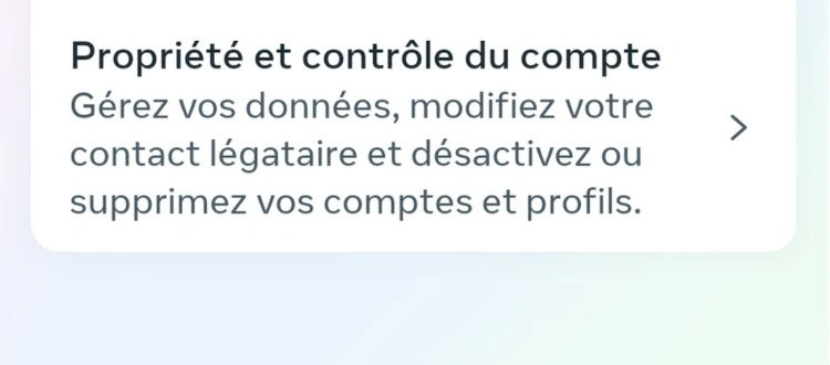 Sélection, propriété et contrôle du compte