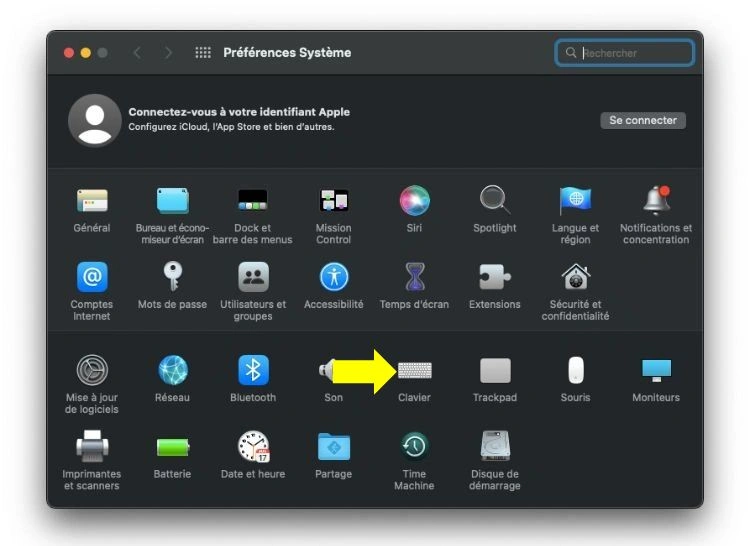 Préférences Systèmes dans le Menu Pomme