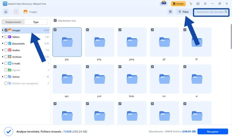 Récupération des images uniquement