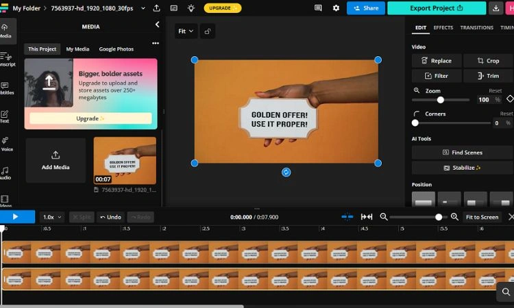 Outils de montage de vidéos professionnels marketing kapwing