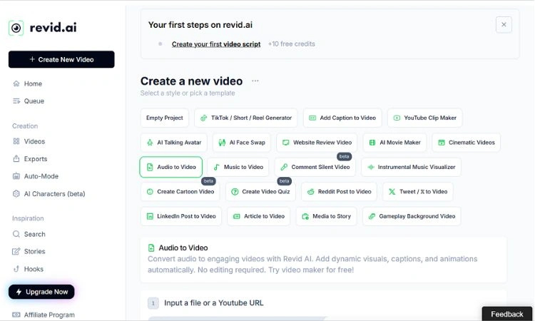 Outils de montage de vidéos professionnels marketing revidai