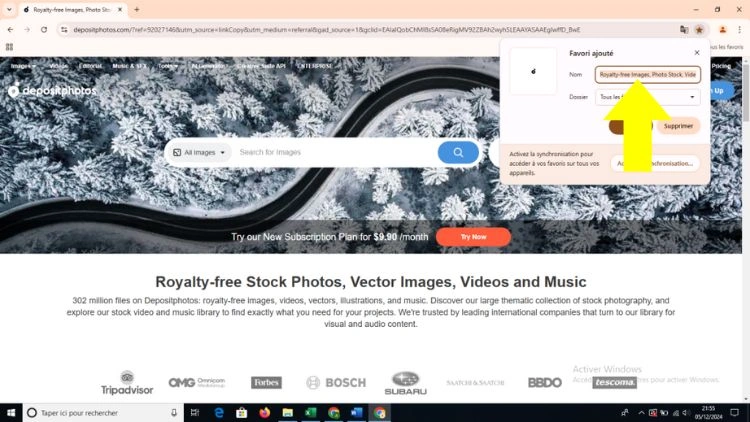 Nommer le site ajouté aux favoris