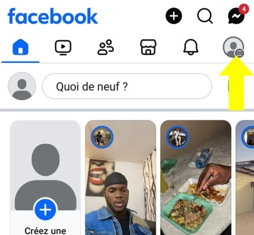 Clique sur les 3 barres en haut à droite