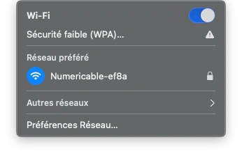 Wifi sans la touche option