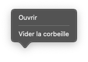 Cliquer sur vider la corbeille