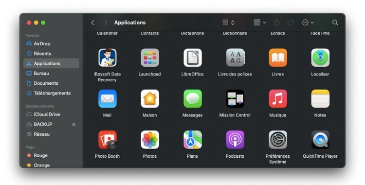 Finder avec différents dossiers