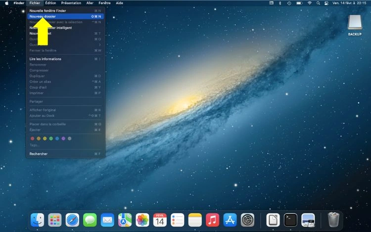 Cliquer sur nouveau dossier