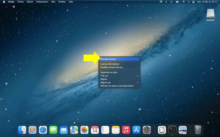 Cliquer sur nouveau dossier