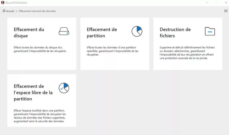 iBoysoft DiskGeeker : effacement sécurisé