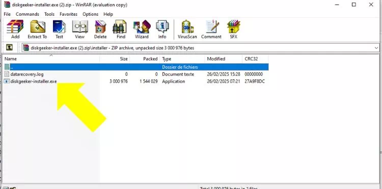Extraction d'iBoysoft DiskGeeker pour l'installation