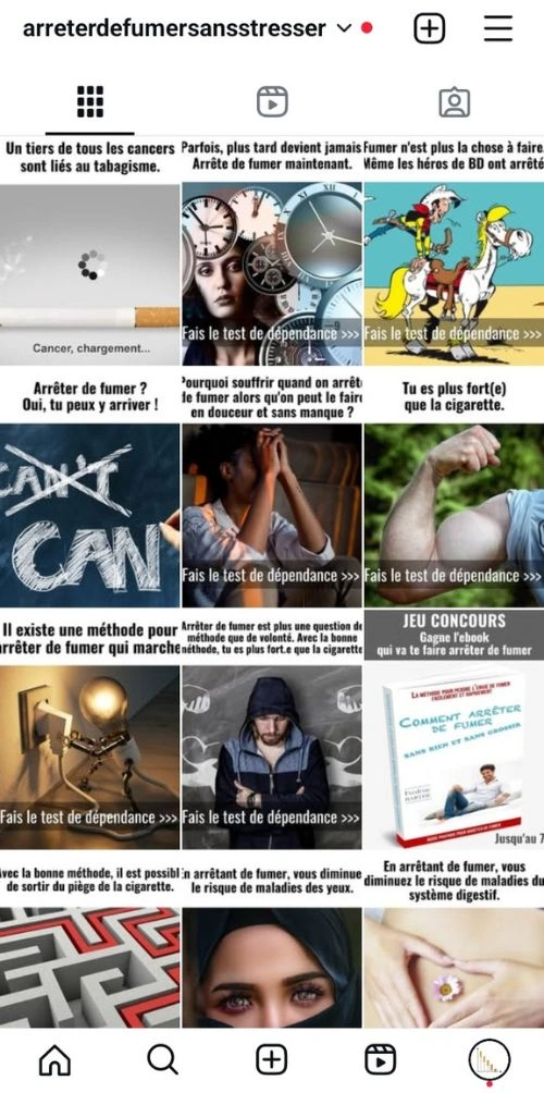 Compte Instagram avec un bon contenu