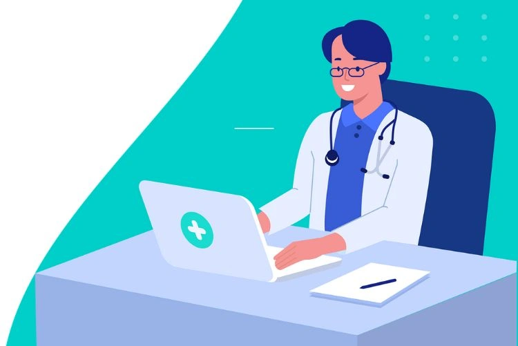 Représentation d'un médecin en visio