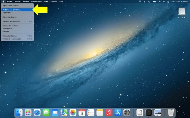 Cliquer sur Préférence Système