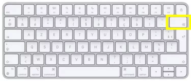 Touche Supprimer sur un clavier Mac
