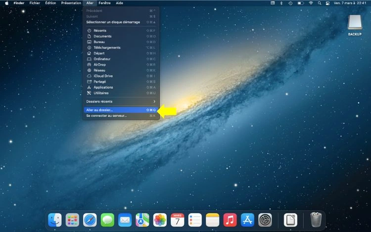 Cliquer sur Aller au dossier