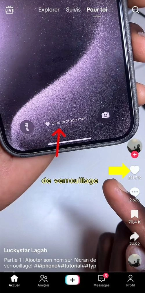 Cliquer sur le cœur pour aimer