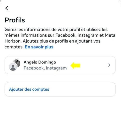 Cliquer sur les profils