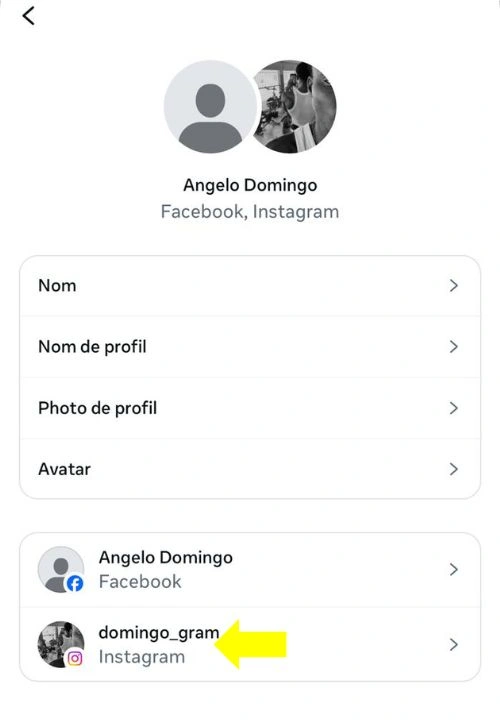 Cliquer sur le profil Instagram