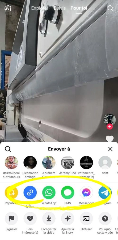 Réseaux sociaux sur lesquels partager une vidéo TikTok