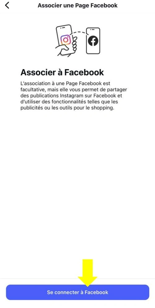 Cliquer sur Se connecter à Facebook
