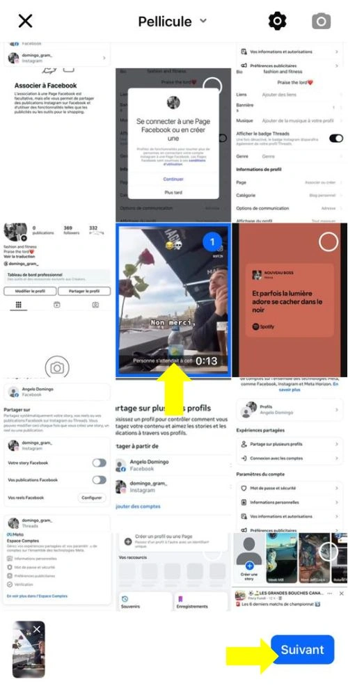 Sélectionner la vidéo puis cliquer sur Suivant