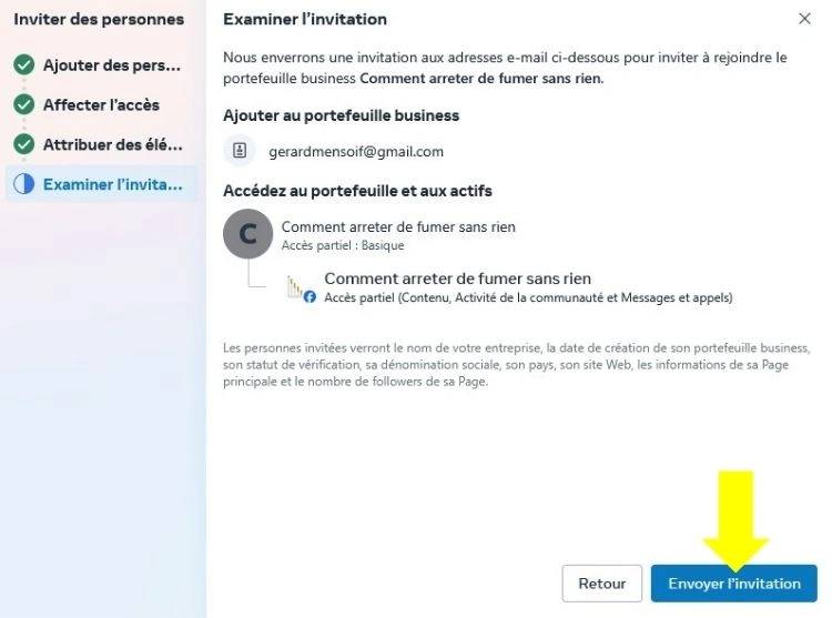 Envoyer l'invitation