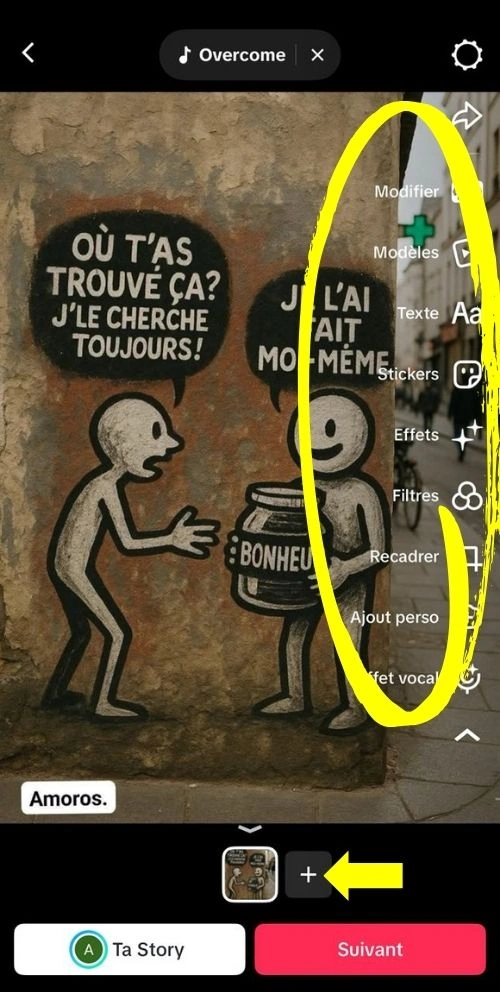 Cliquer sur plus pour ajouter plusieurs médias et utiliser les différents outils de montage