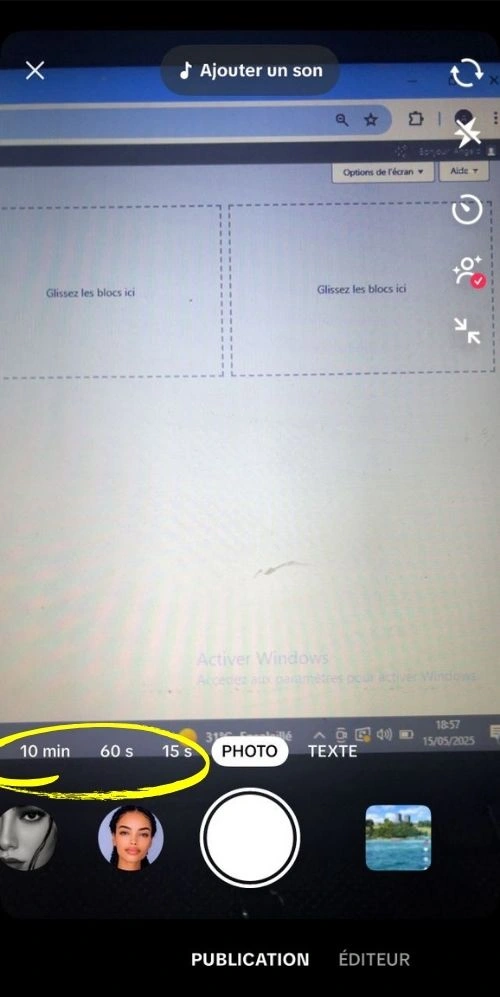Choisir la durée de la vidéo