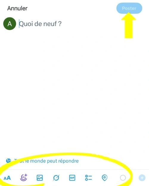 Ajouter un texte, des hashtags, images ou autres contenus