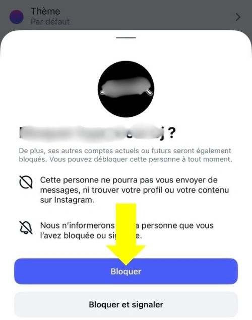 Cliquer sur bloquer