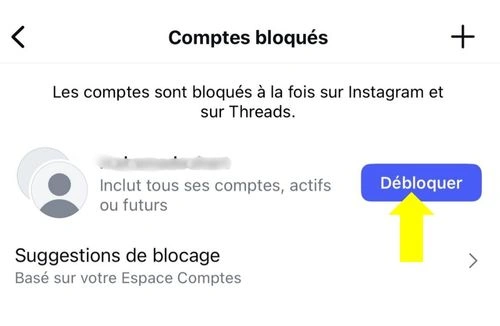Cliquer sur débloquer