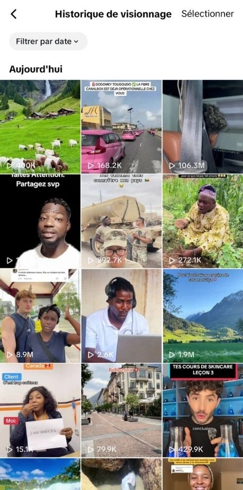 Toutes les dernières vidéos visionnées