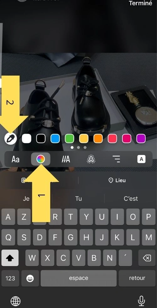Cliquer sur Couleur puis sur le crayon