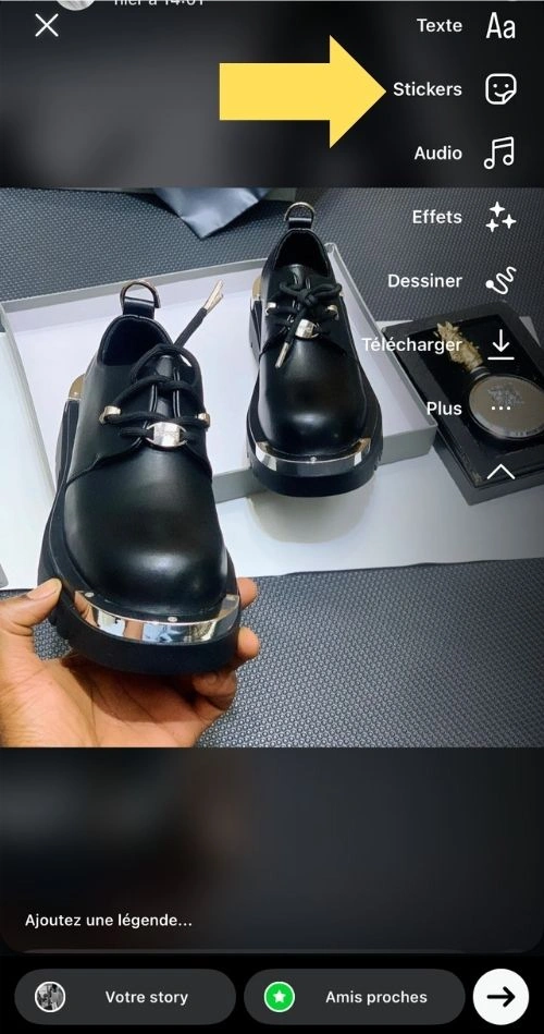 Cliquer sur Stickers