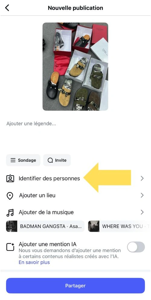 Cliquer sur Identifier des personnes