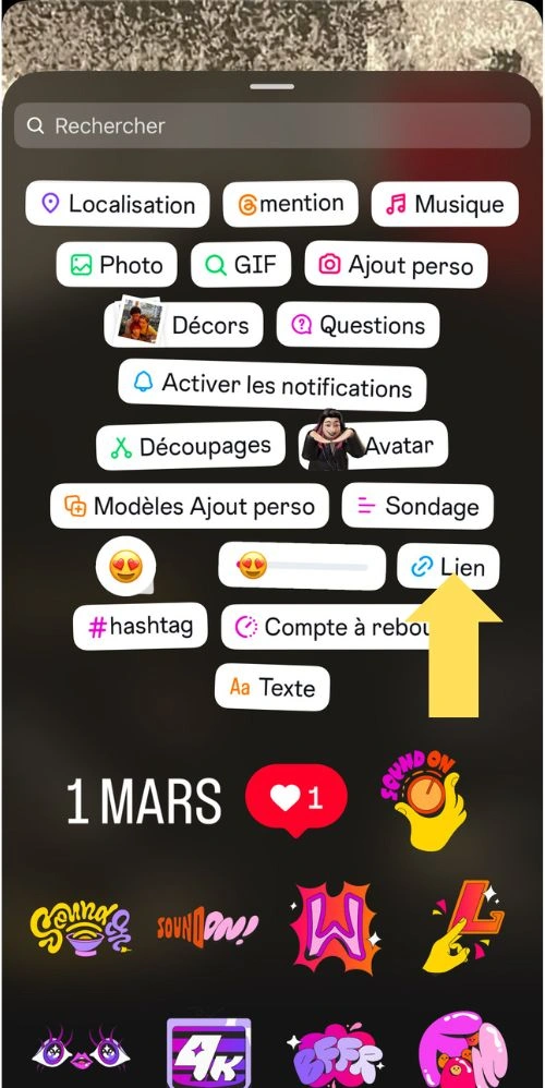 Cliquer sur Lien