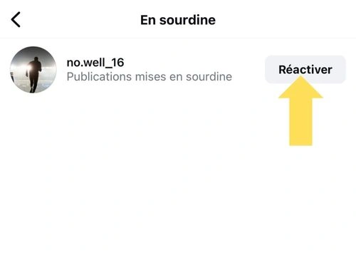 Cliquer sur réactiver