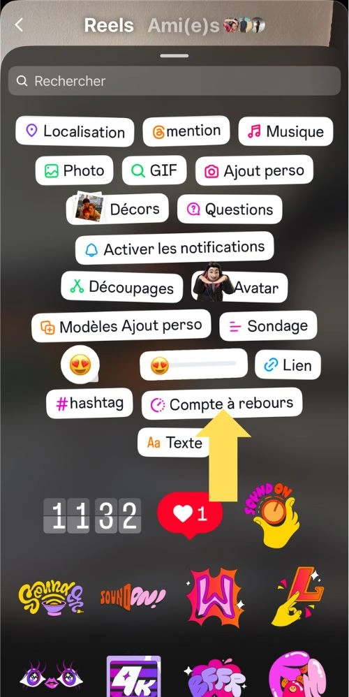Stickers de compte à rebours