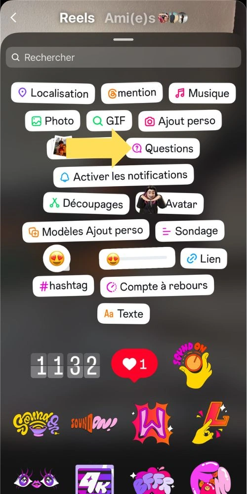 Stickers de questions