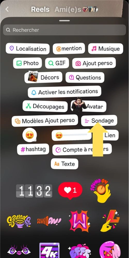 Stickers sondage