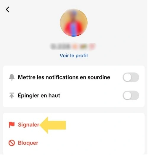 Cliquer sur signaler