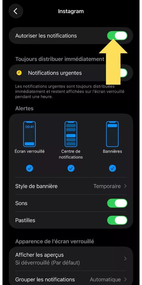 Activer les notifications